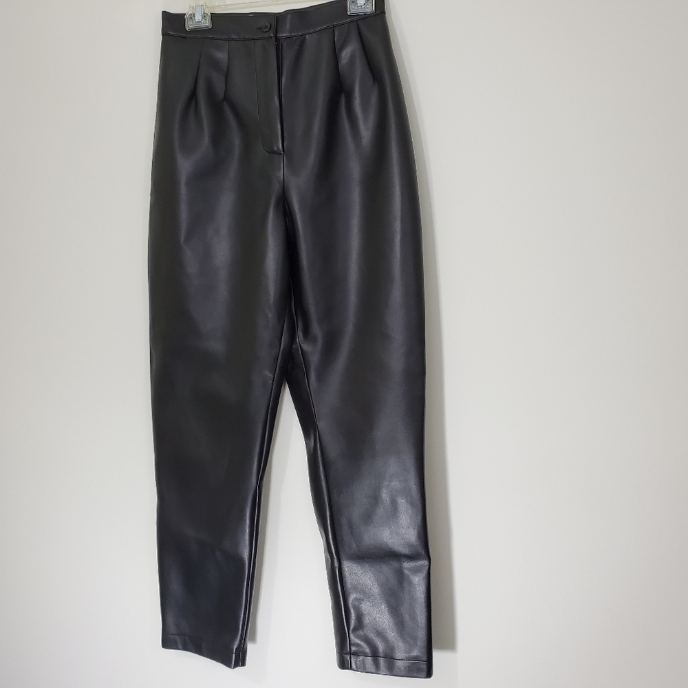 Imitation Black Leather Pants, Size 10